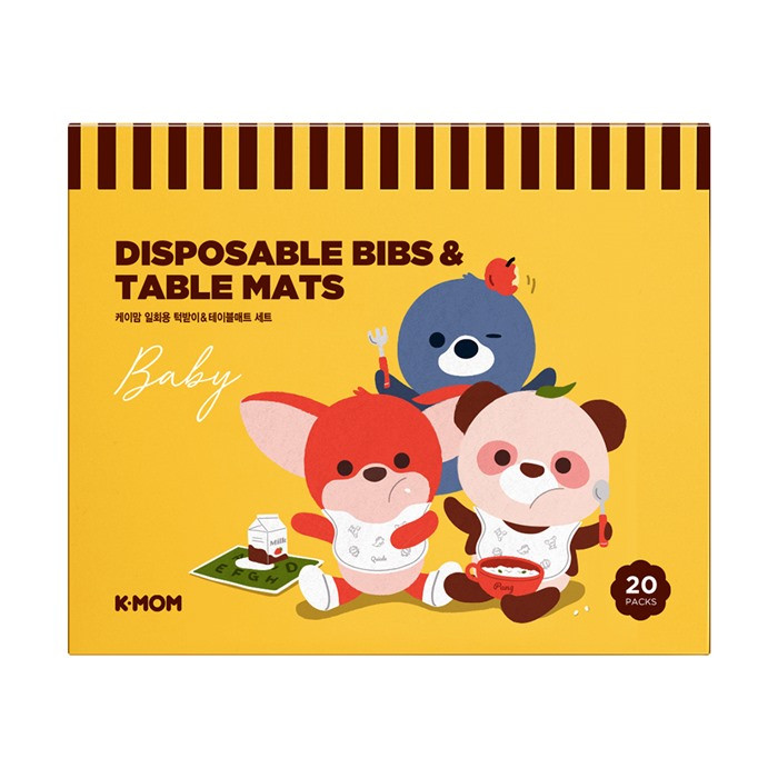 Disposable Bib & Table Mat Set_20 Pack